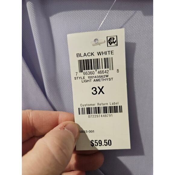 INC International Concepts Plus Size Mesh Peplum Top Light Amethyst 3X NWT - Picture 4 of 8